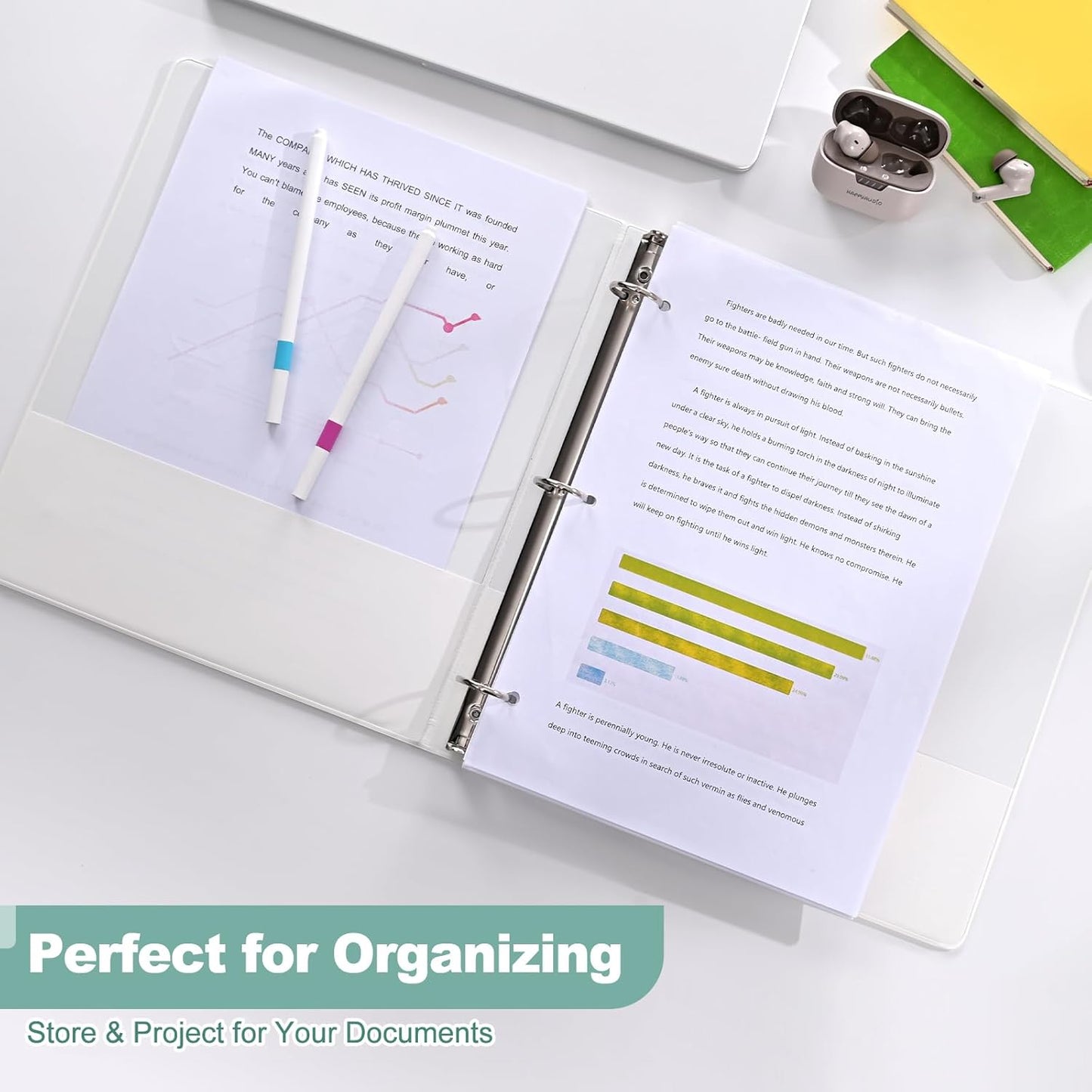 SUIN1-Inch 3-Ring-Binder, Customizable Clear View Cover, for US Letter Size 8-1/2 x 11'', Perfect for Office/School (Black - 12 Packs)