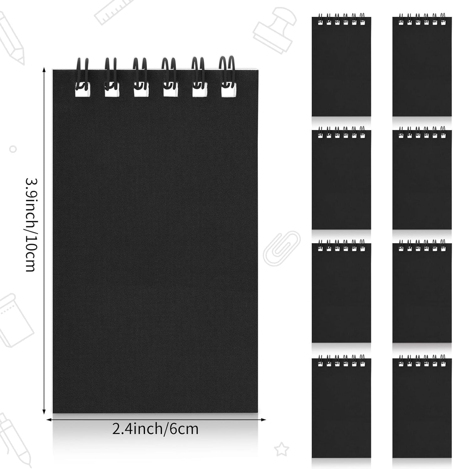 Hooqict 24 Pack Small Pocket Notebook Mini Notebooks Bulk Small Spiral Notepads with 8 Colors, Memo Note Pads for Kids, Work, Office, School, 3.9 x 2.4 Inches