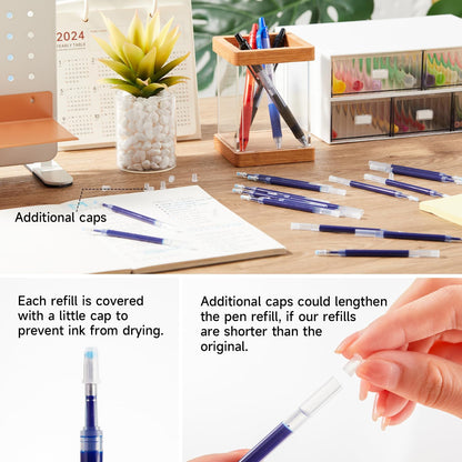 Retractable Gel Pen Refills, Shuttle Art 30 Pack Black Rollerball Gel Ink Pens Refills, Bulk Set, 0.7mm Fine Point for Writing Journaling Taking Notes School Office Home