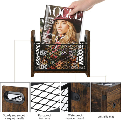 YINMIT Magazine Holder, Magazine Rack Floor, Magazine Storage Basket, File Holder Organizer, Folder Organizer for Magazines, Books, Newspapers, Tablets (Medium)