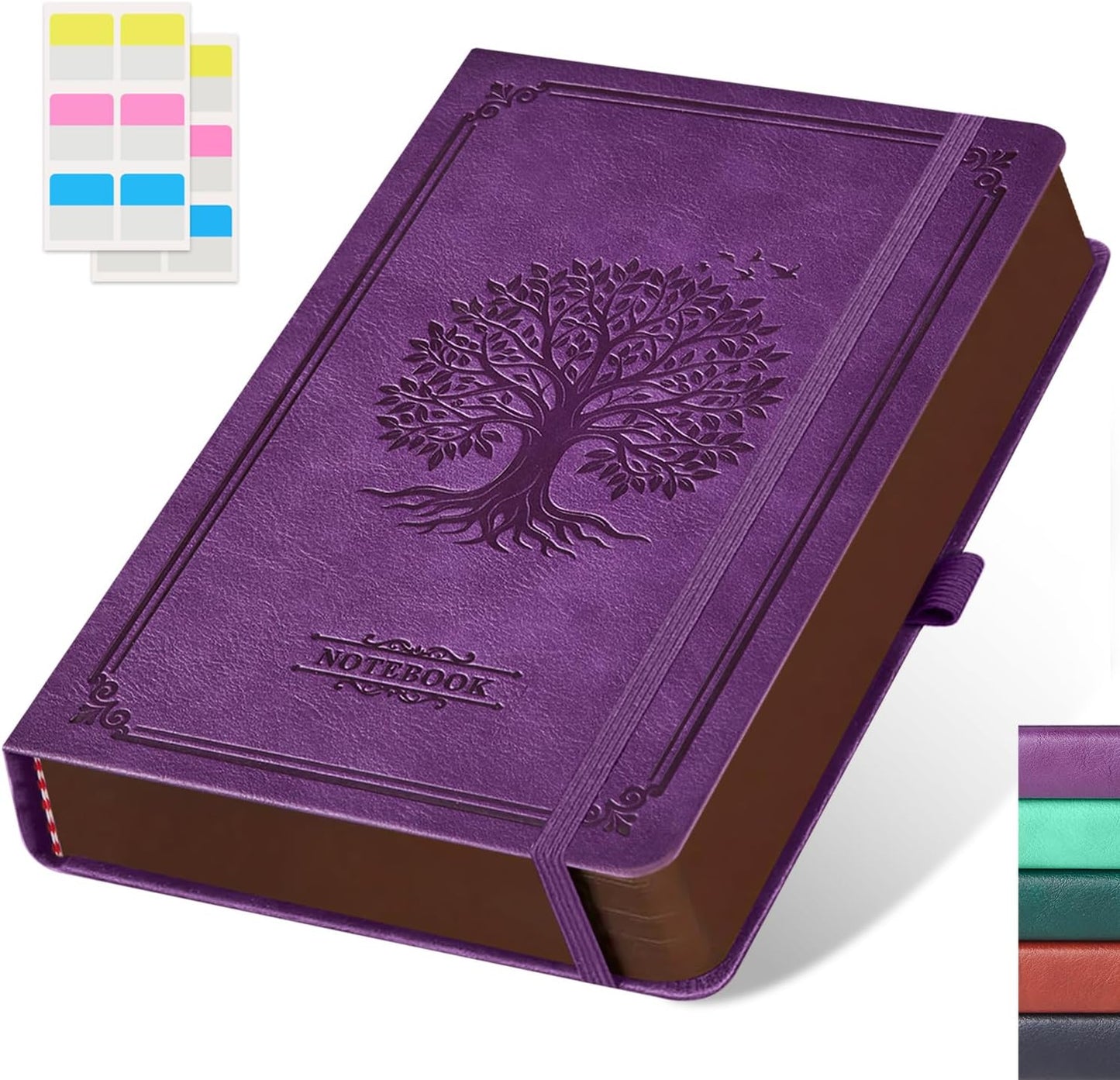 Hardcover Lined Notebook Journal for Writing, 320 Pages Leather Thick College Ruled Notebook Journal with 100GSM Paper, A5 (5.7'' X 8.4'') Daily Journal for Women Men Work Organization, Black