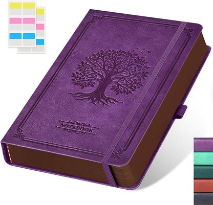 Hardcover Lined Notebook Journal for Writing, 320 Pages Leather Thick College Ruled Notebook Journal with 100GSM Paper, A5 (5.7'' X 8.4'') Daily Journal for Women Men Work Organization, Black