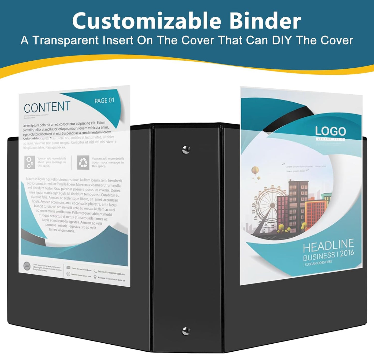 CIXILDTS 0.5-inch Round Ring Binder, Durable 1/2" 3 Ring Binder Fit Letter Size Paper, Presentation View Binders, White,12-Pack