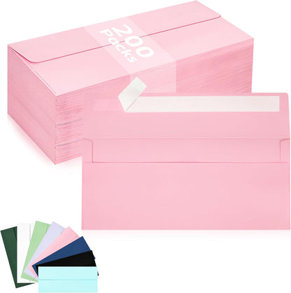 50 Pack #10 Business Envelopes, Sage Green Standard Envelopes Self Seal, Letter Size Mailing Envelopes for Checks Letters Invoices Statements Birthday Graduation Wedding, 4 1/8 x 9 1/2 Inch