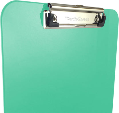 Trade Quest Plastic Clipboard Opaque Color Letter Size Low Profile Clip (Pack of 6) (Black)