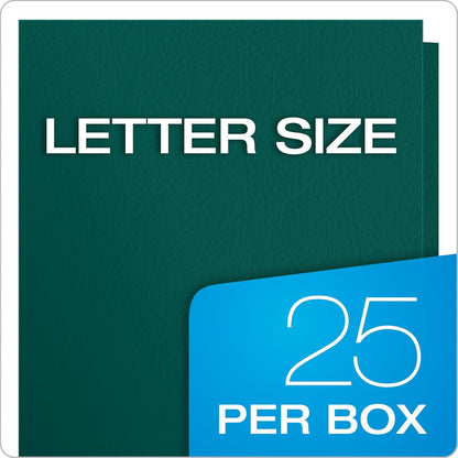 Oxford Twin-Pocket Folders, Textured Paper, Letter Size, Dark Blue, Holds 100 Sheets, Box of 25 (57538EE)