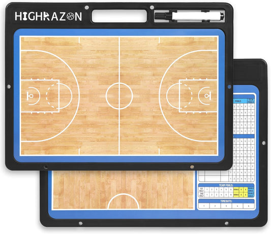 Dry Erase Basketball Clipboard for Coach, Premium Tactical Basketball Coaching Board, Double Sides Full & Half Court Dry Erase Board with Marker