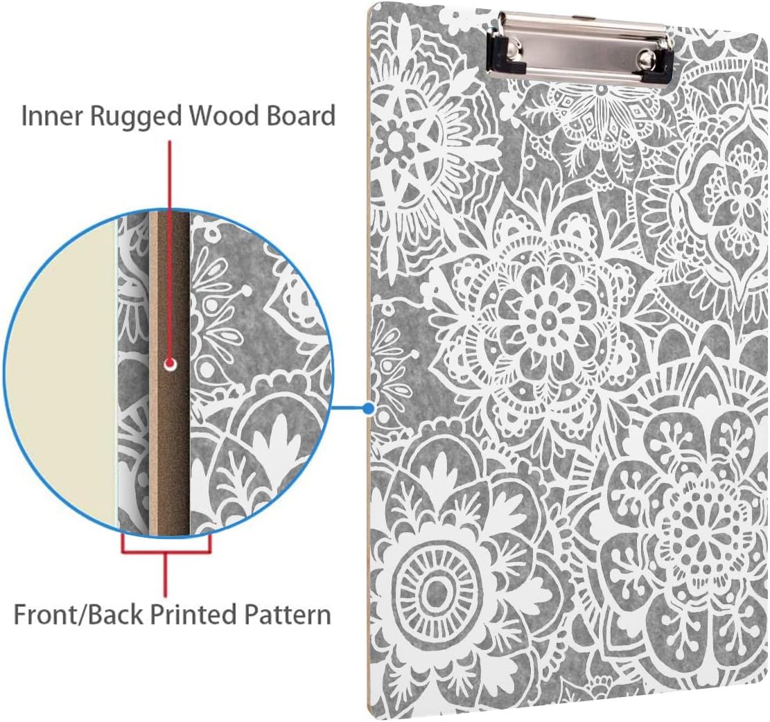 Britimes Clipboard Decorative Office School Hardboard Wood Nursing Clip Board and Pull for Standard A4 Letter Size Summer Mint Green Plant Tree 12.6" X 8.9"