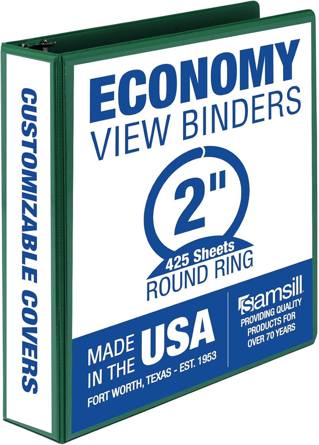 Samsill 1.5 Inch 3 Ring Binders, Economy Round Ring, Clear View Cover, 325 Sheet Capacity - for School, Home, Office - White, 4 Pack