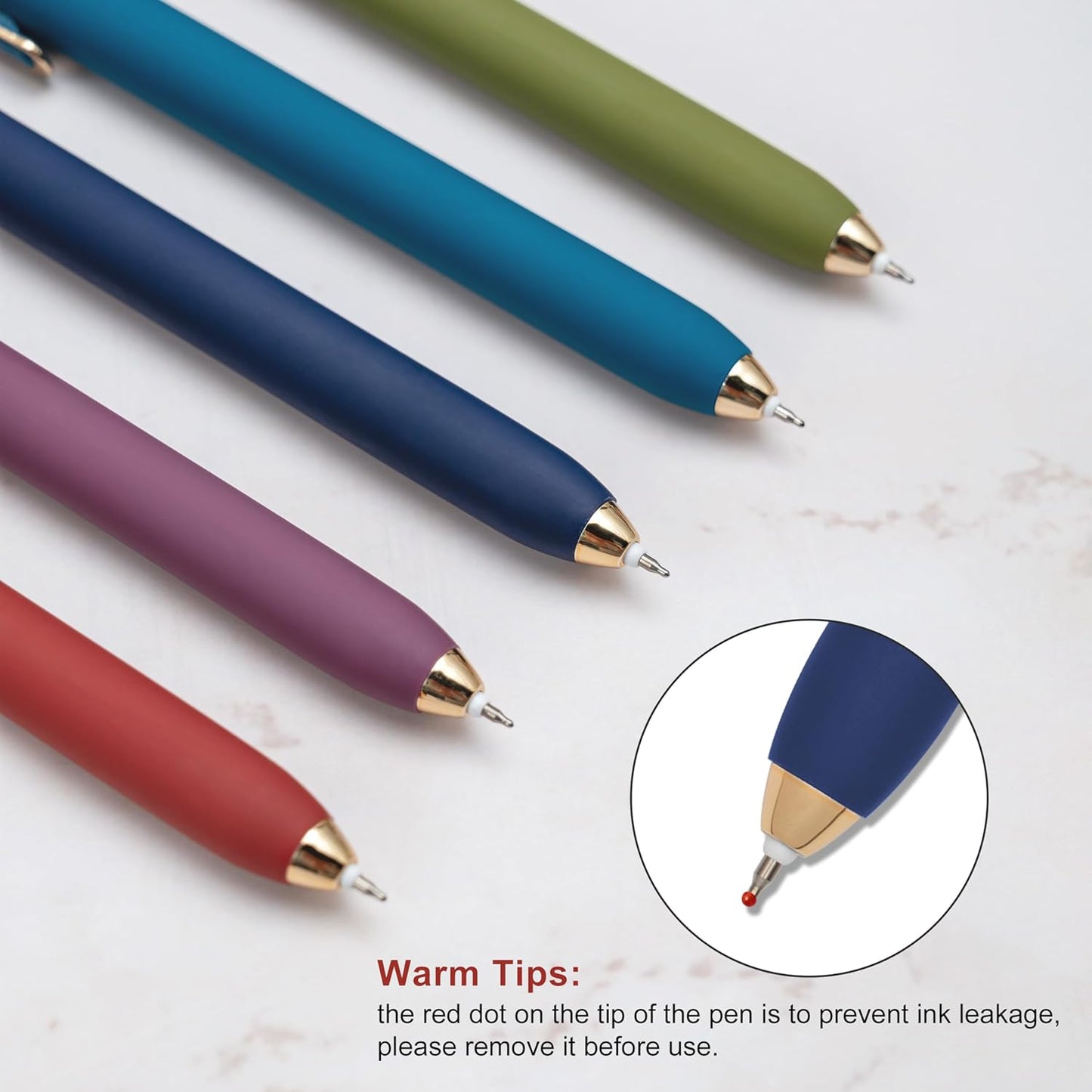 Linbsunne Gel Pens Black Ink Pens for Office 0.5mm Fine Point Pen Smooth Writing Retractable (Metal gold clip-10 pcs)