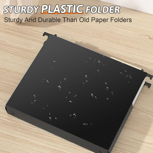 Plastic Extra Capacity Hanging File Folder Letter Size,12 Pack Reinforced Expandable Hanging Folders,Heavy Duty 2 Inch Expansion,Adjustable Tabs,Hanging Organizer Designed for Bulky Files(Gray)