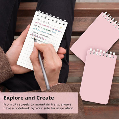 Taja Pocket Small Notebook 3" x 5", Set of 8 Mini Little Spiral Notebook, Nursing Notepad, Perfect for Work, School, Office, Nurse, Travel - Neutral