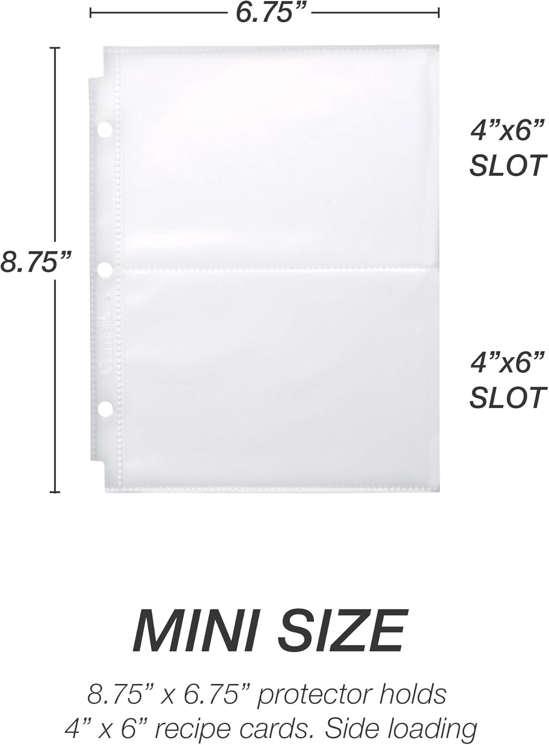 Samsill 8 Tab Recipe Dividers, Recipe Sleeves, Sheet Protector Dividers, with Tab Inserts, Clear, Super Heavyweight, Top Loading, 3 Hole Punched for Standard Letter Size Binders, Archival Safe