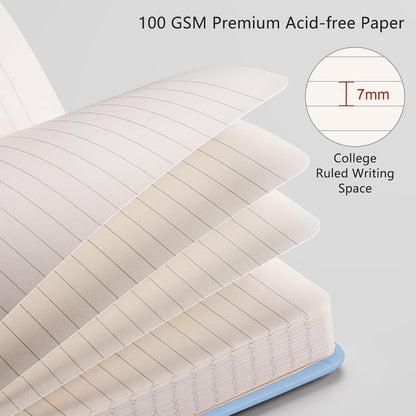 RETTACY Graph Grid Paper Notebook, 192 Pages, A5 Medium Size (5.7'' x 8.3''), 5 Squares per Inch, Leather Hardcover, 100 GSM Thick Paper, for School, Students, Math, Engineering (Brown)