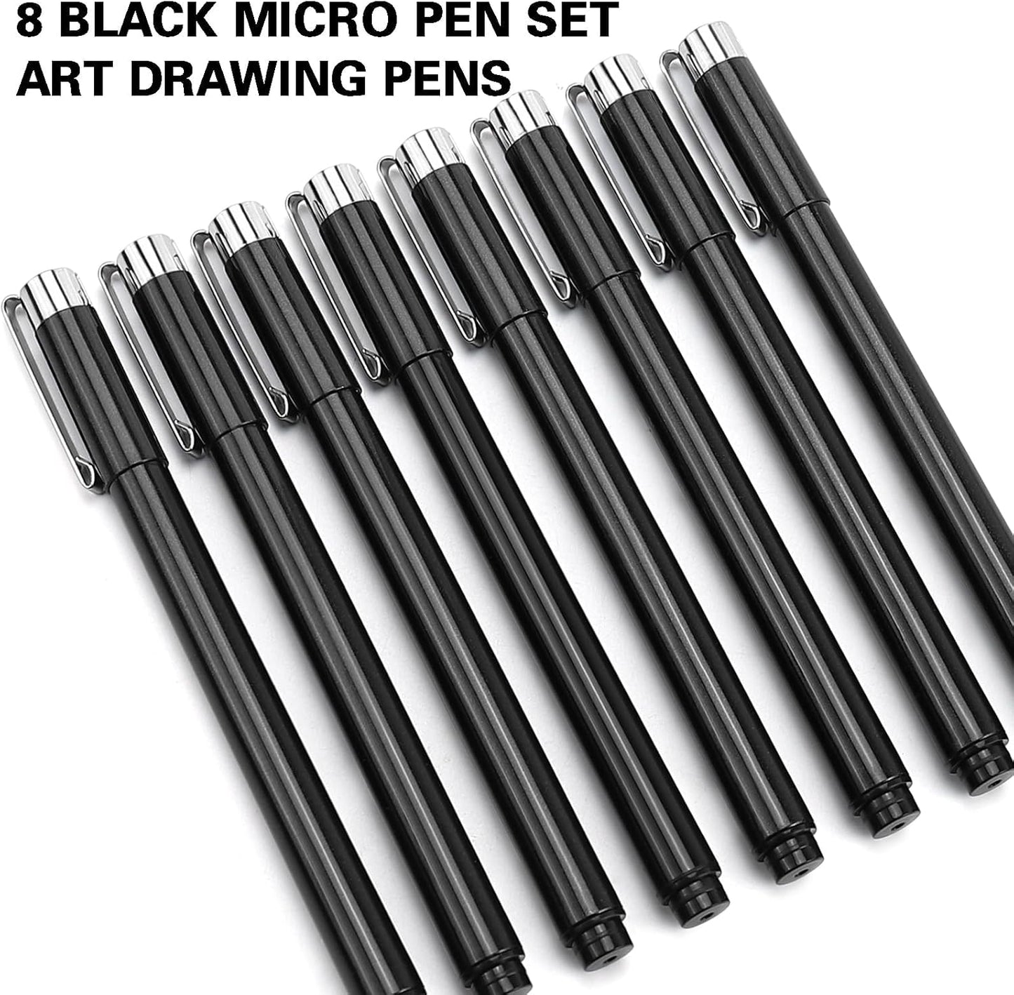 Muchcute Extra Fine Point Writing Pens:6 Black 0.25mm Ultra Thin Micron Pen 01 No Bleed Bible Journaling Study Supplies Annotation Smooth Waterproof Micro Line Tip Fineliner Gel Felt Ink Markers Stuff