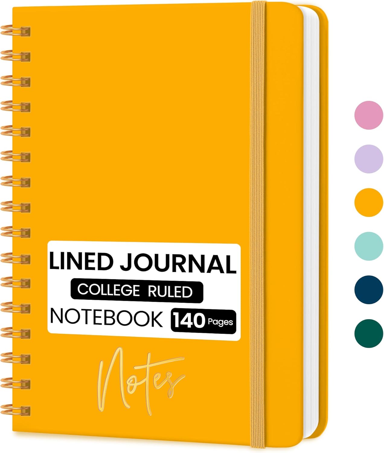 CICPAP Lined Spiral Journal Notebook, A5 College Ruled Notebook for Journaling, Note-Taking, and Daily Planning, Durable Hardcover with an Elegant Design, Purple