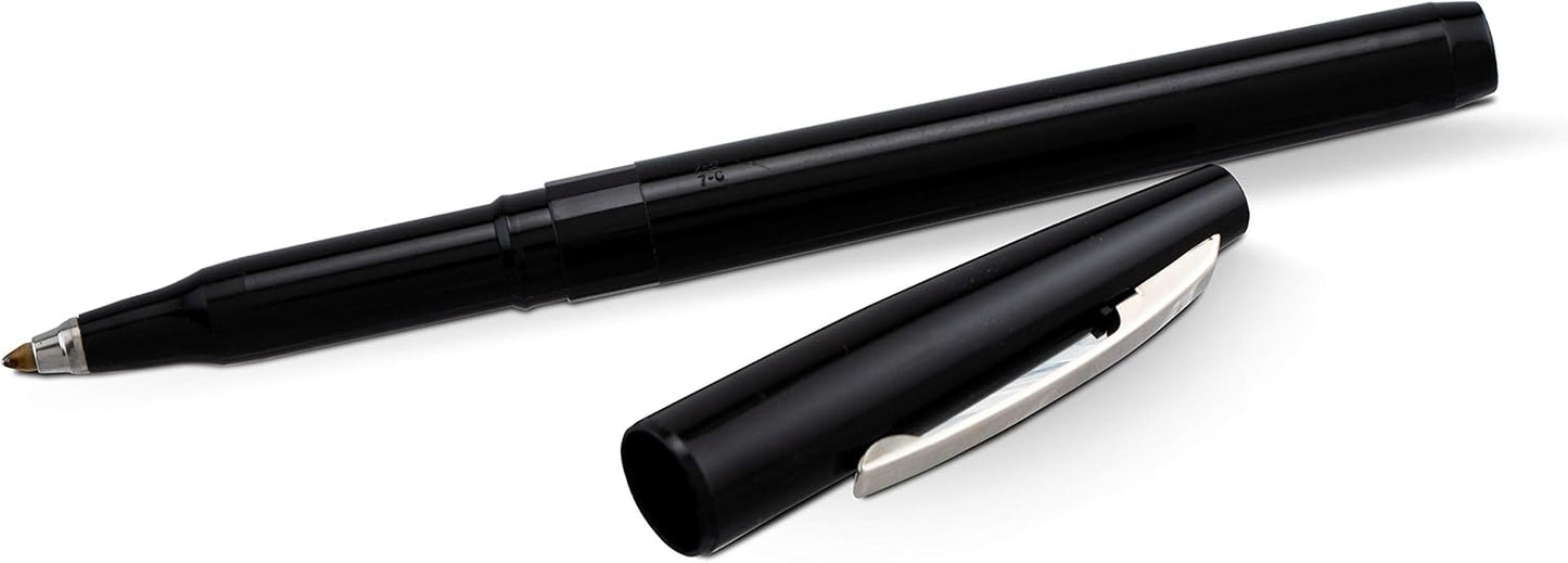 Pentel Rolling Writer Pen, 0.8 Millimeter Cushion Ball Tip, Black Ink, Box of 12 (R100-A)