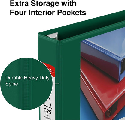 Staples Heavy-Duty 2-Inch D-Ring View Binder, Reinforced Spine, Holds Up to 450 Sheets, Gray, for Office & School