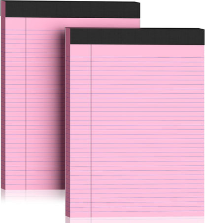 2 Pack Legal Pads 8.5 x 11 College Ruled 100 Sheets Purple Note Pads 8.5" x 11" Lined Paper Chipboard-Backed Notepad with Micro-Perforated Notebook Paper for Office & School Supplies 50 Sheets/Pad