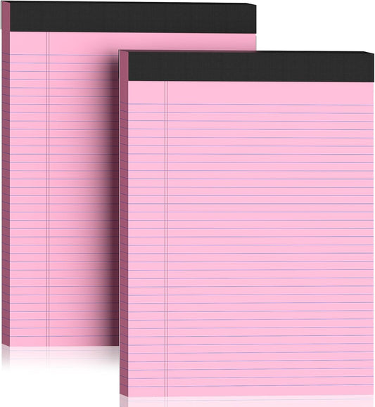 2 Pack Legal Pads 8.5 x 11 College Ruled 100 Sheets Purple Note Pads 8.5" x 11" Lined Paper Chipboard-Backed Notepad with Micro-Perforated Notebook Paper for Office & School Supplies 50 Sheets/Pad