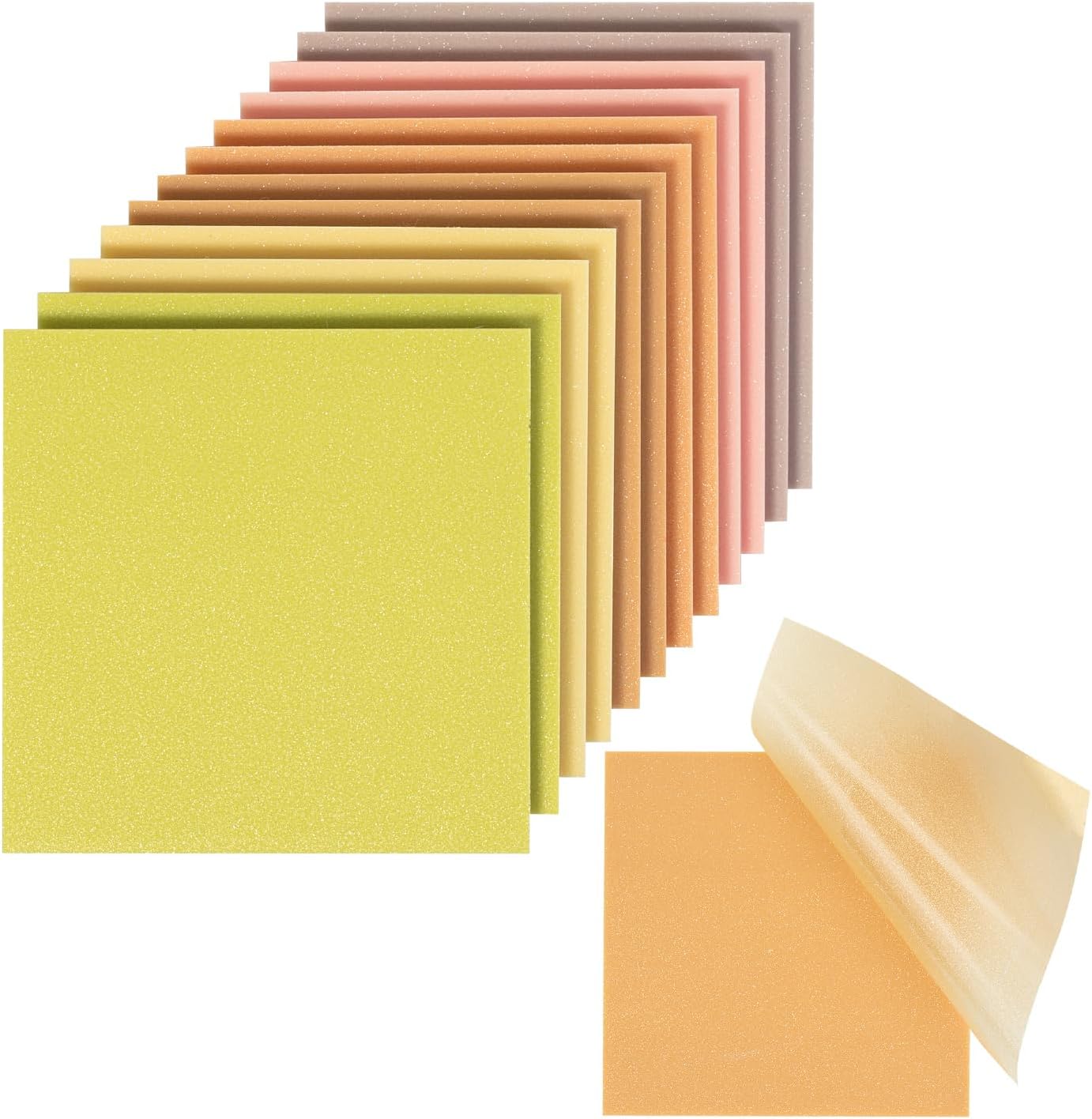 Mr. Pen- Transparent Glitter Sticky Notes, 3”x3”, 12 Pads, 600 Sheets, Colorful, Plastic Glitter Sticky Notes Bulk, Self-Stick Note Pads for Women, Office, School, Home, Study & Organization