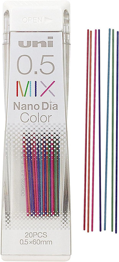 Uni Mechanical Pencil Lead NanoDia Color Assorted 0.5mm 20leads
