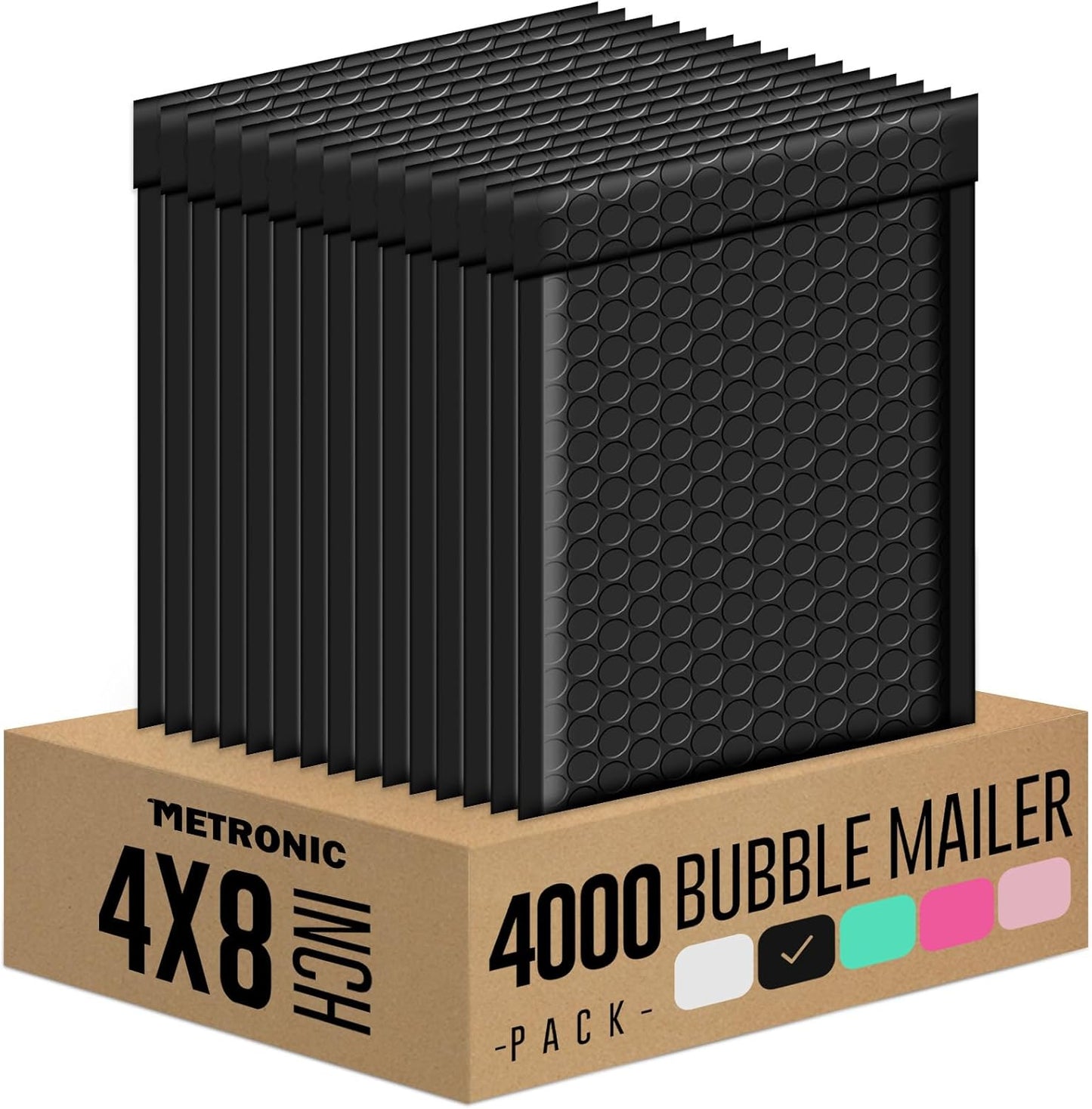 Metronic Bubble Mailers 6x10 Inch 100 Pack Black Usable Size 6x9" Opaque Padded Envelopes Waterproof Bubble Envelopes Cushioning Mailer for Small Business Mailing Makeup Jewelry Gifts