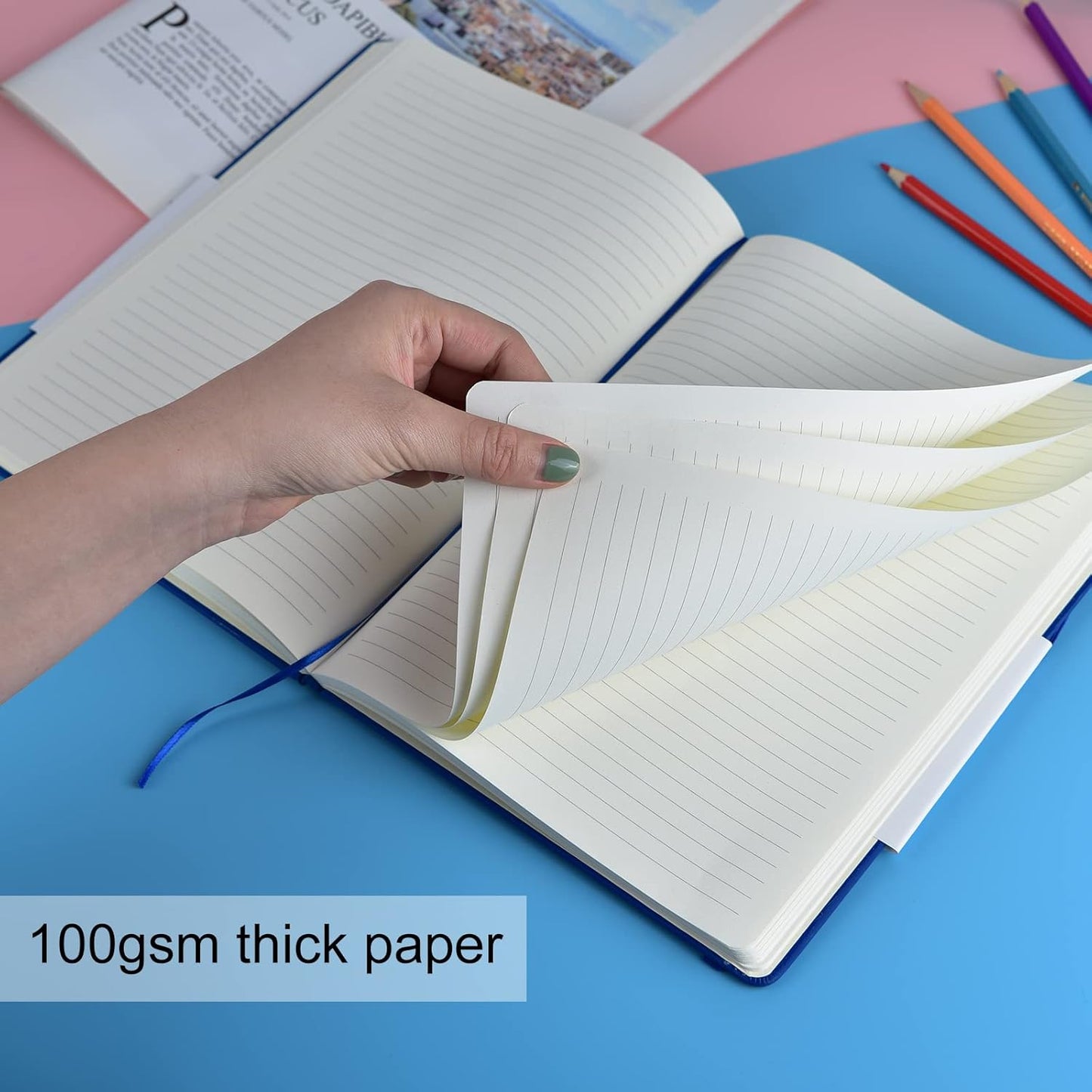 Coopay 3 Pack B5 Journal Notebooks Classic College Ruled Notebooks Hardcover Lined Journals for Office Home School Business Writing Note Taking, 10.2 x 7.5 inch, 100GSM Thick Paper, 160 Pages (Black)