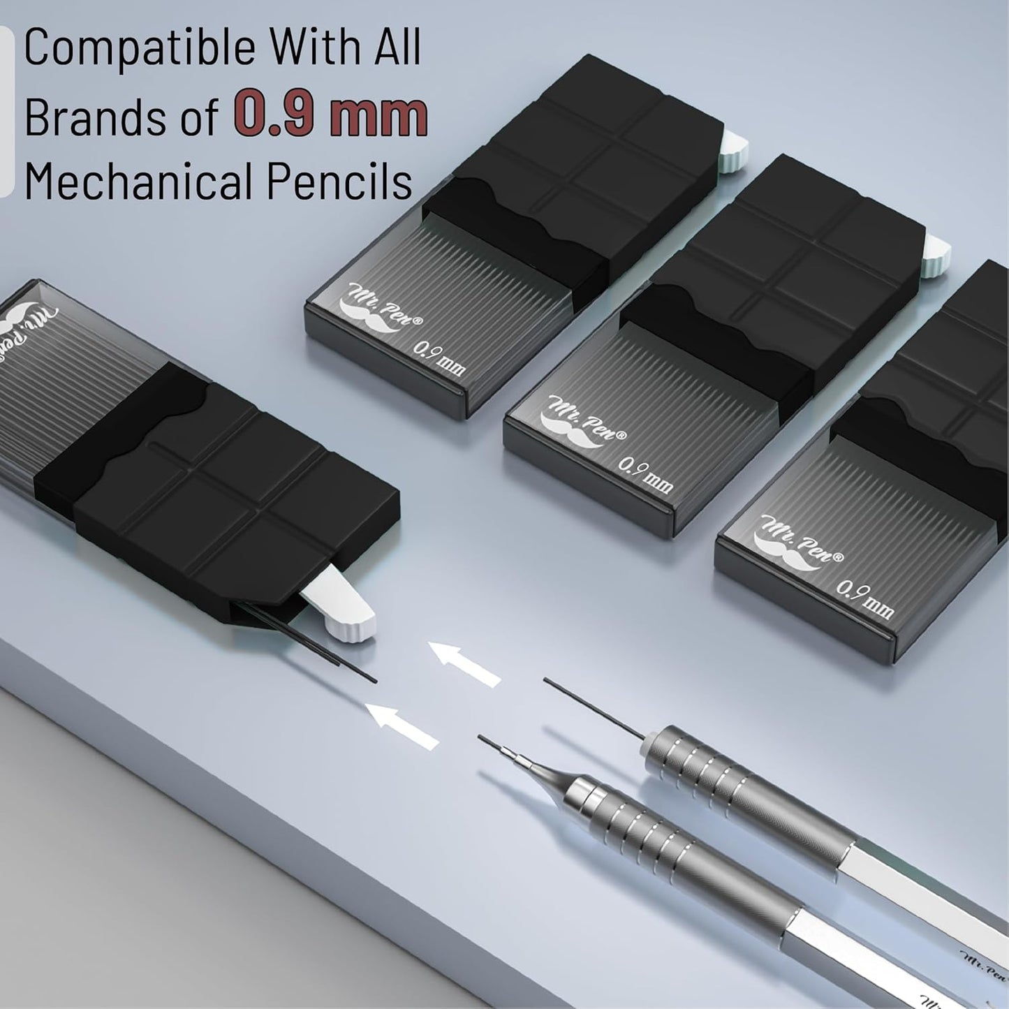 Mr. Pen- 0.9 Millimeter Lead Refills for Mechanical Pencils, 2B, 4 Pack, 280 PCS, 0.9