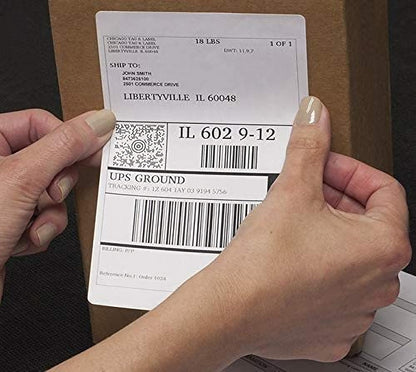 9527 Product Fanfold 4 x 6 Direct Thermal Labels White Perforated Shipping Labels, 500pcs per Stack,1 Stack