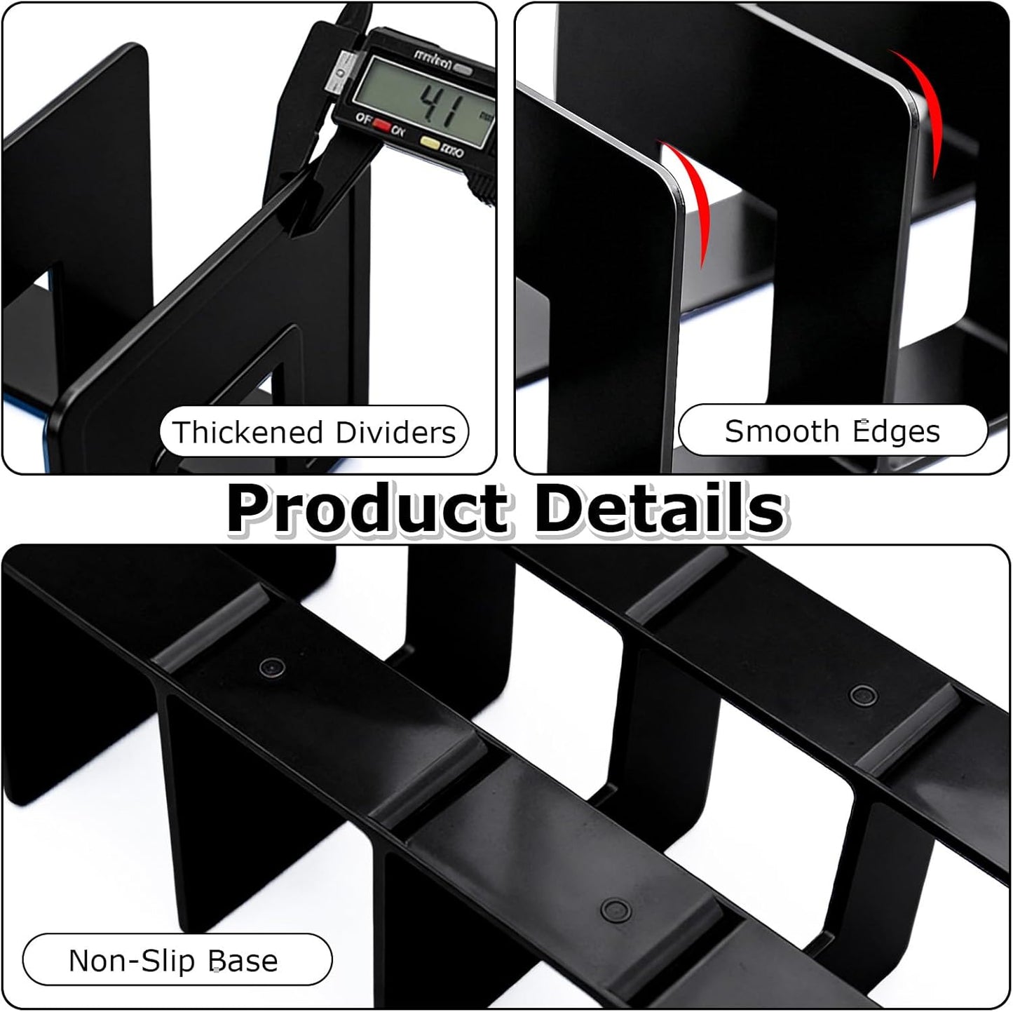 SAYEEC Acrylic File Sorter, Clear File Holder Acrylic Desk Organizer, Sturdy Desktop Files Organizer Files Folder Holder Rack for Envelopes Mail Letter Paper Notebook Electronics (4 Sections, 1 Pack)