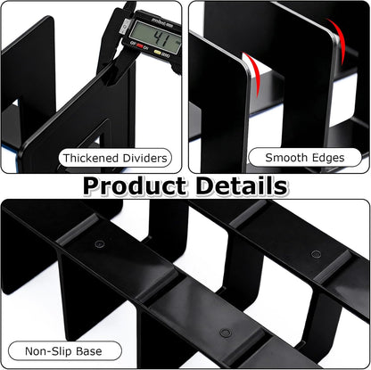 SAYEEC Acrylic File Sorter, Clear File Holder Acrylic Desk Organizer, Sturdy Desktop Files Organizer Files Folder Holder Rack for Envelopes Mail Letter Paper Notebook Electronics (4 Sections, 1 Pack)