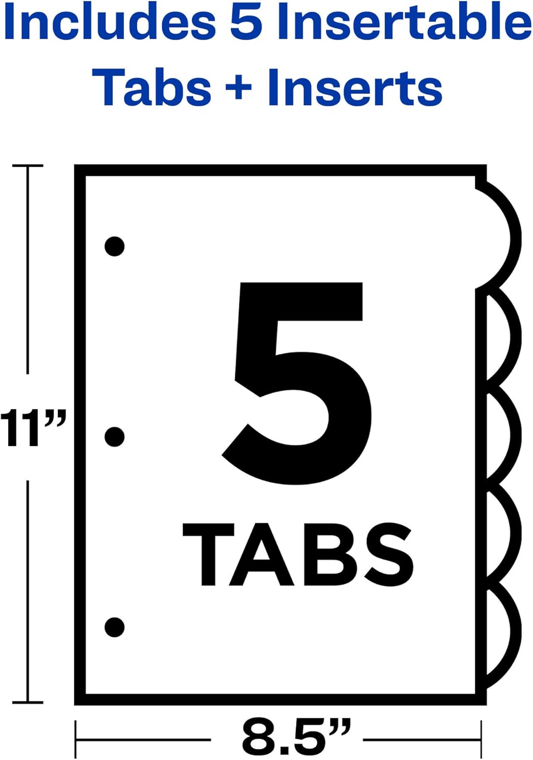 Avery Insertable Style Edge Plastic Dividers for 3 Ring Binders, 8-Tab Set, Multicolor, 1 Set (11201)