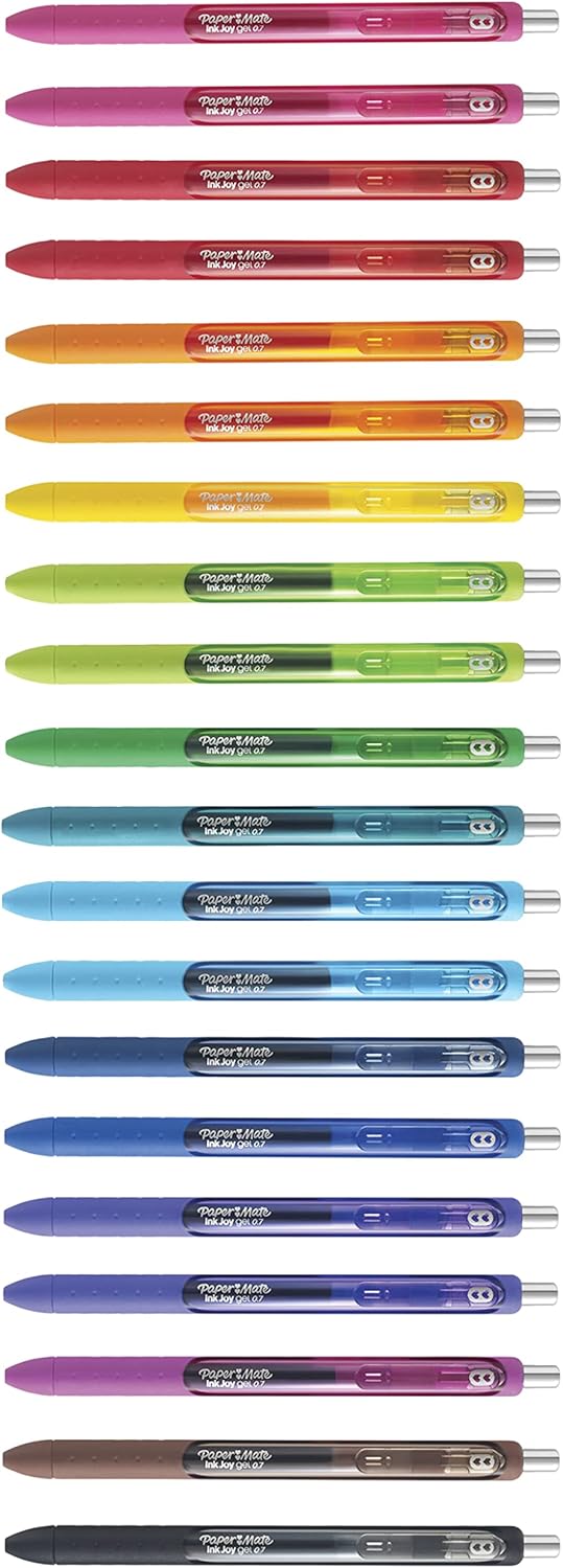 Paper Mate InkJoy Gel Pens, Medium Point (0.7mm), 20 Count - Back to School Supplies, Teacher Essentials, Journaling, Writing, Note-Taking
