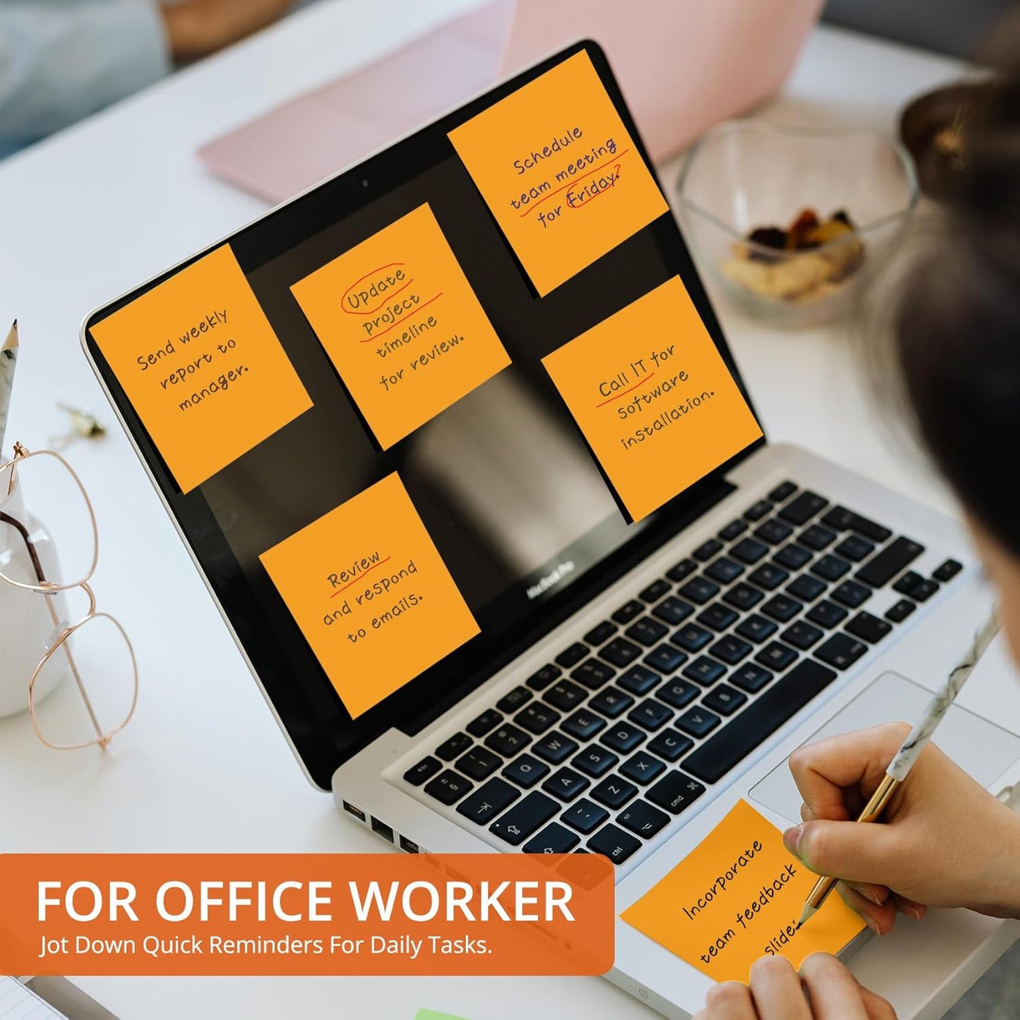 Sticky Notes, 36 Pads, 3x3 Inches Self-Stick Note Pads, Perfect for Office, Study, and Daily Life Organization - Bright