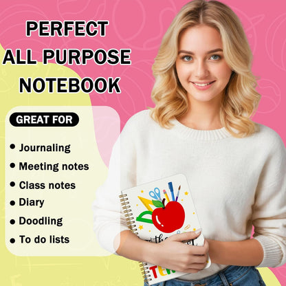 Resurhang 6 Pack A5 Composition Notebook Marble Spiral Notebooks Preppy Cute Aesthetic Hardcover Ruled Composition Books with Ballpoint Pens for School Day Classroom Prize, 5.8 x 8.3 Inch