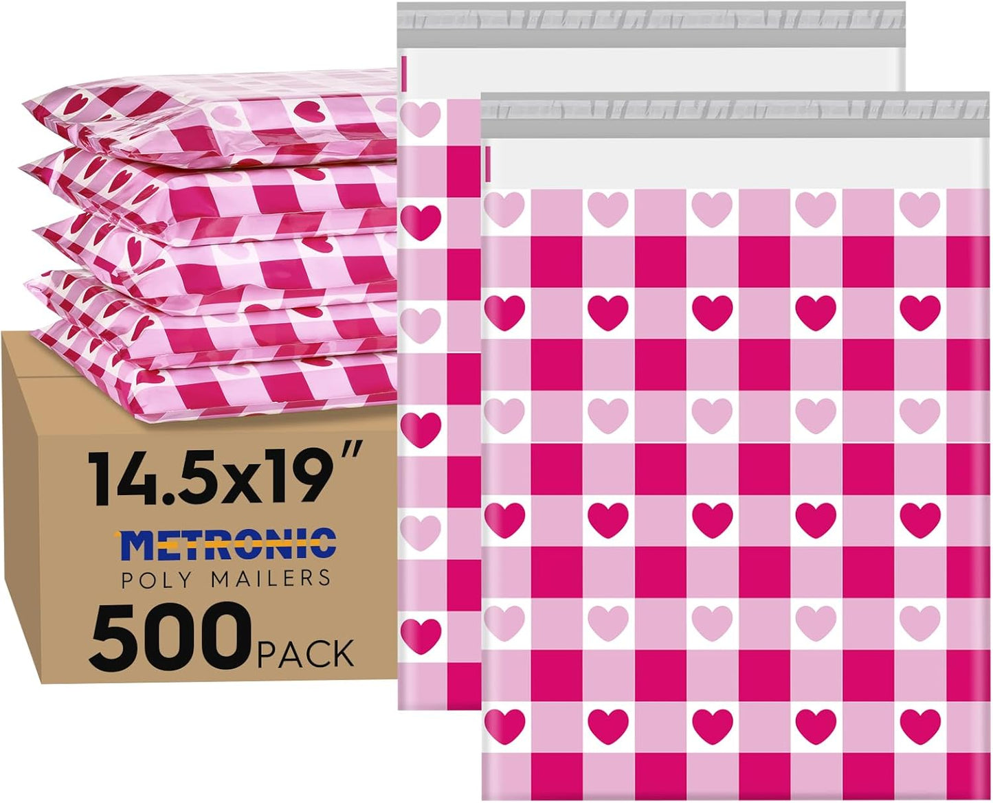 Metronic Cute Poly Mailers 10x13" 50pc Small Shipping Bags, Strong Adhesive Mailers Poly Bags for Business, Waterproof Mailing Envelopes for Packing Shipping Clothes Gifts, Gradient BluePink