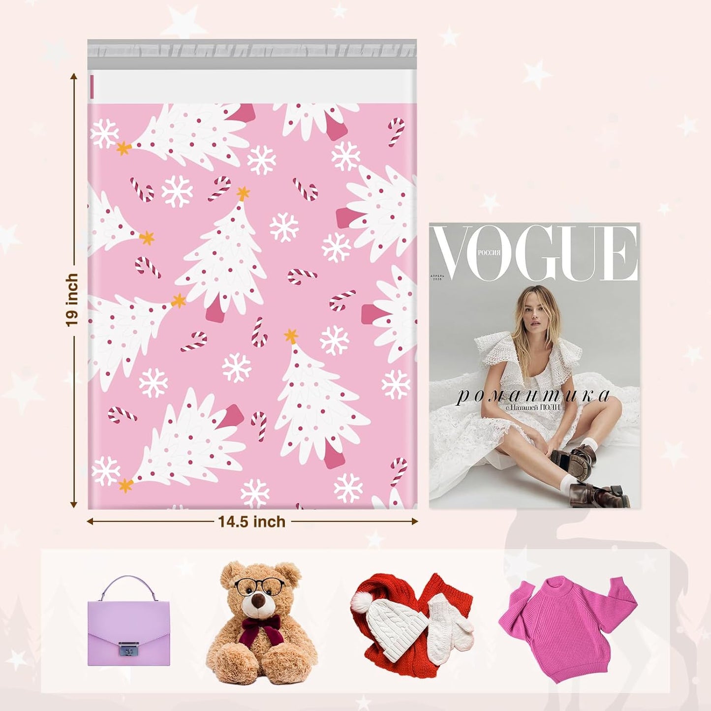 Metronic Cute Poly Mailers 10x13" 50pc Small Shipping Bags, Strong Adhesive Mailers Poly Bags for Business, Waterproof Mailing Envelopes for Packing Shipping Clothes Gifts, Gradient BluePink