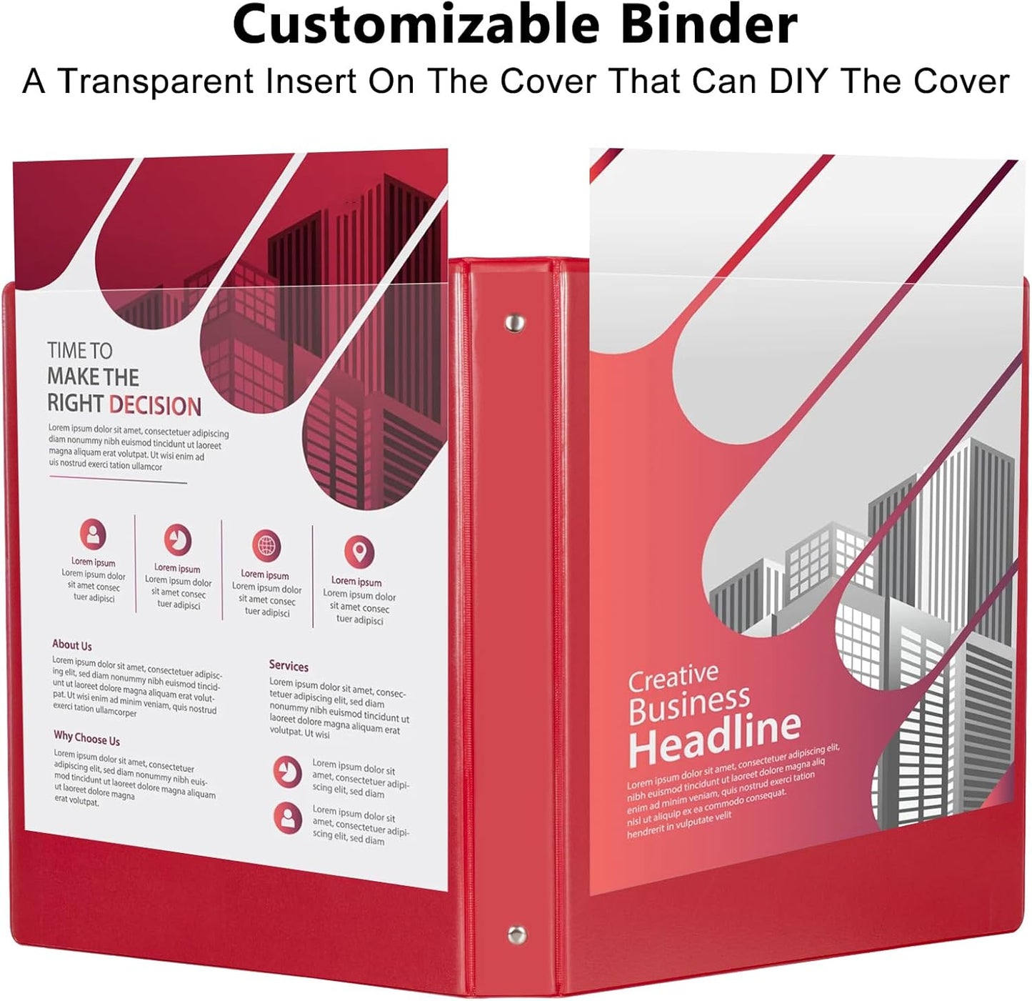 CIXILDTS 1-Inch Round Ring Binders, Standard 3 Ring Binder Fit Letter Size Paper, Presentation View Binders, 6 Packs, Assorted