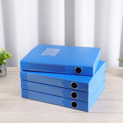 HUA JIE A4 Storage File Boxes Plastic Archives Cases with Lid, File Folder Organizer Document Filing Box for office,31×7.5×23.5 cm, Black(Pack of 4)