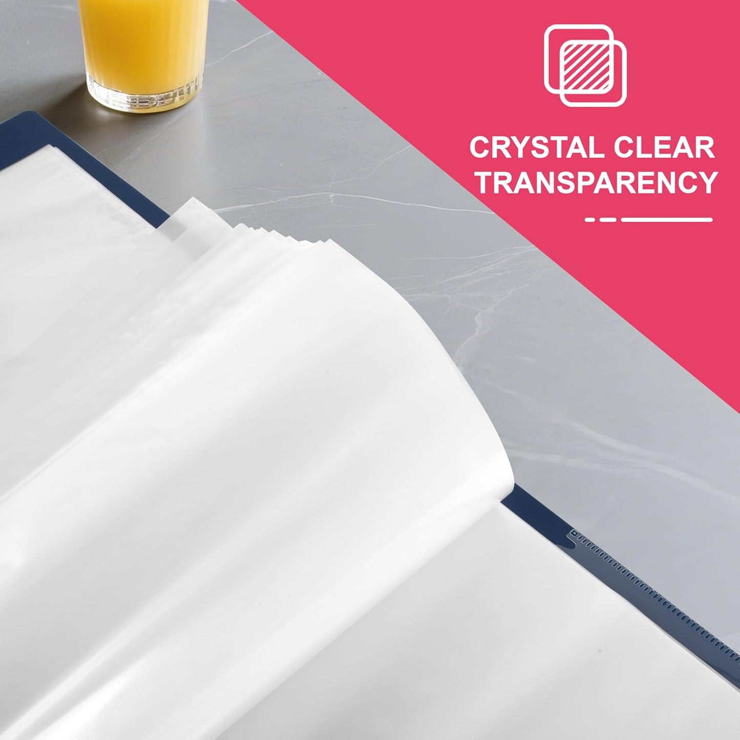 Sheet Protectors 50 Pack | Fits 8.5x11 Paper & 3-Ring Binders | Glare-Reducing Textured Surface with Reinforced Edges | Acid-Free Top-Loading for Home, School & Office