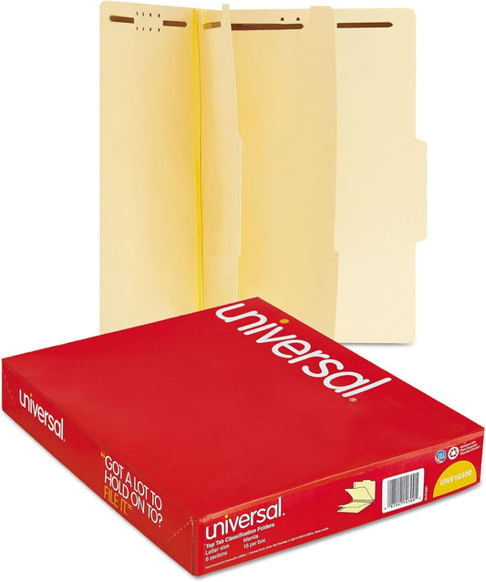 Universal 10300 Manila Classification Folders, Letter, Six-Section (Box of 15)