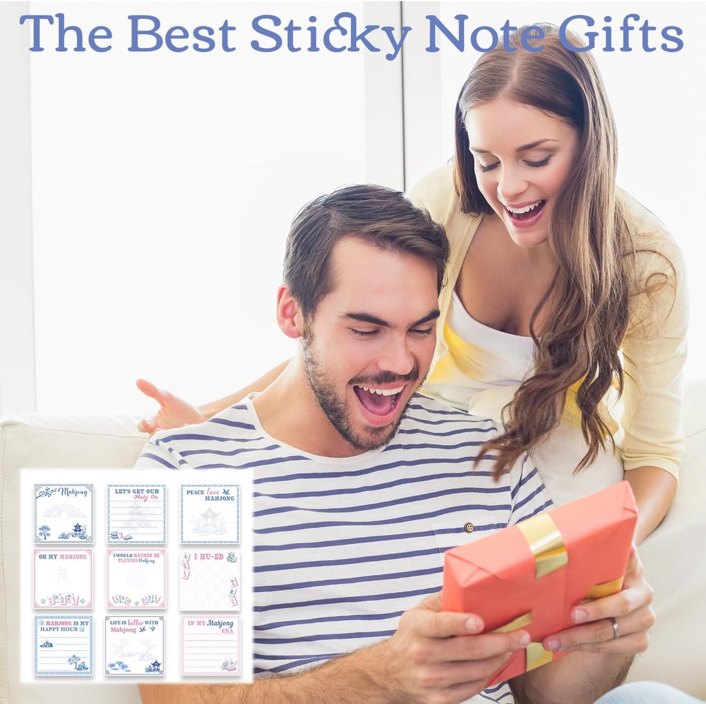 Inspirational Sticky Notes Gifts - 9 Pack Funny Positive Quotes Notepads 3x3 Inches, Fun Motivational Self-Adhesive Memo Pads Office Study Supplies for Friends Coworkers (450 Sheets)