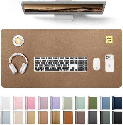 YSAGi Leather Office Desk Pad Protector, Large Mouse Pad, Non-Slip, PU Leather, Laptop Desk Blotter, Waterproof Writing Pad for Office and Home, Black, 23.6" x 13.8" - Colors B