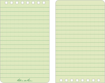 Rite in the Rain Weatherproof Top Spiral Notebook, 3" x 5", Black Cover, Universal Pattern, 3 Pack (No. 735-3X)