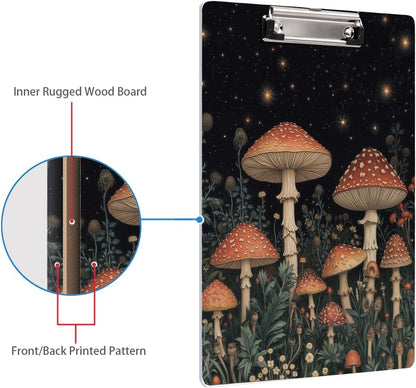 WAVEYU Fashion Cute Clipboard, Decorative Office Hardboard Wood Nursing Clip Board for Standard A4 Letter Size for Students, Women, Men, 12.5"x 9", Black+White02
