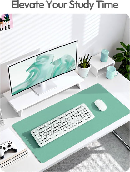 YSAGi Leather Desk Pad Protector, Large Mouse Pad, Non-Slip PU Leather Desk Blotter, Waterproof Writing Pad for Office and Home (31.5" x 15.8", Eggshell) - Colors A