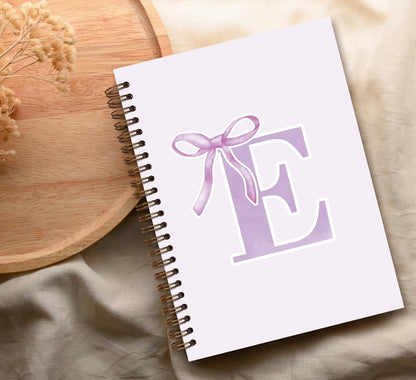 Blue Bow Journal Notebook for Girls,Initial H Journals Personalized Diary Gifts for Teen Girl Kids,Monogrammed Gifts for Women,Trendy Coquette Cute Hardcover Spiral Notebook 5.5 x 8.3 - Colors A