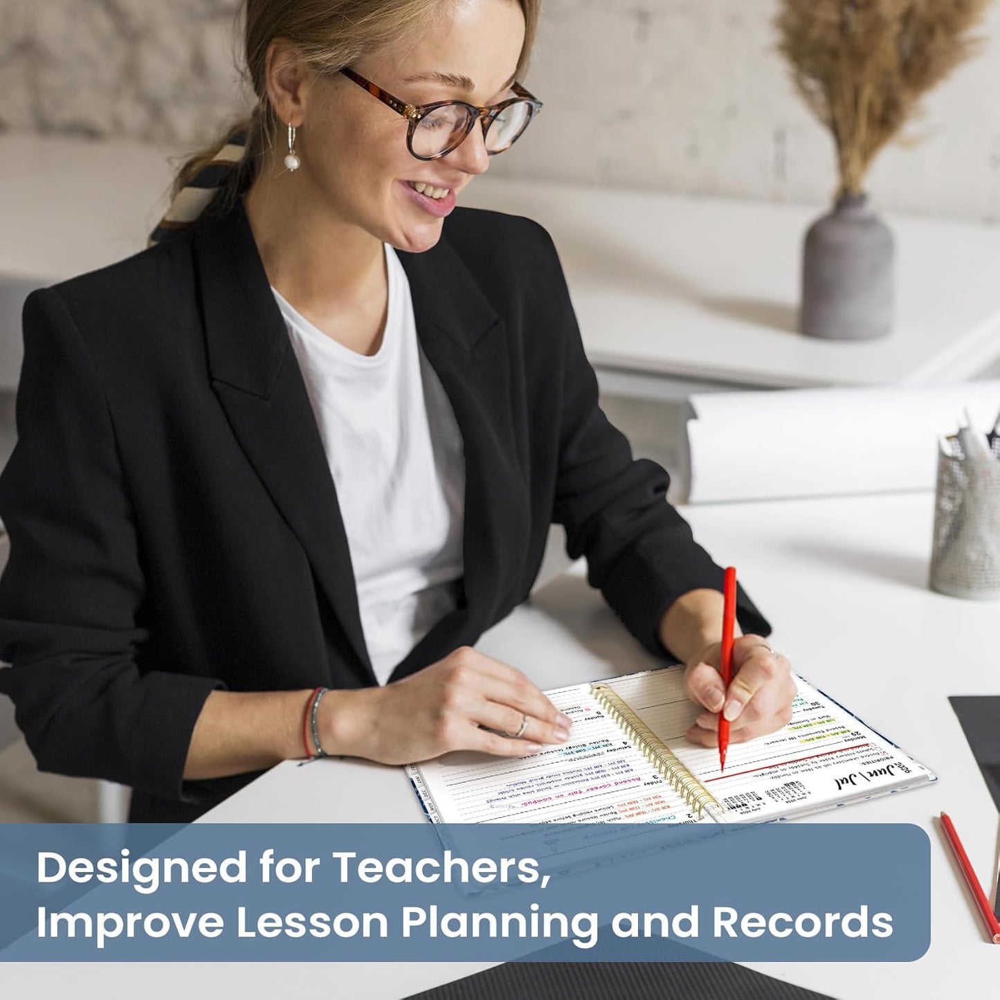 Planner 2026-2027, Academic Year Monthly and Weekly Calendar Planner, Jul 2026 - Jun 2027, Hardcover Teacher Student Planning Agenda book with Tabs, Perfect for School Office Supplies, 6.3" x 8.5" - Wildflowers