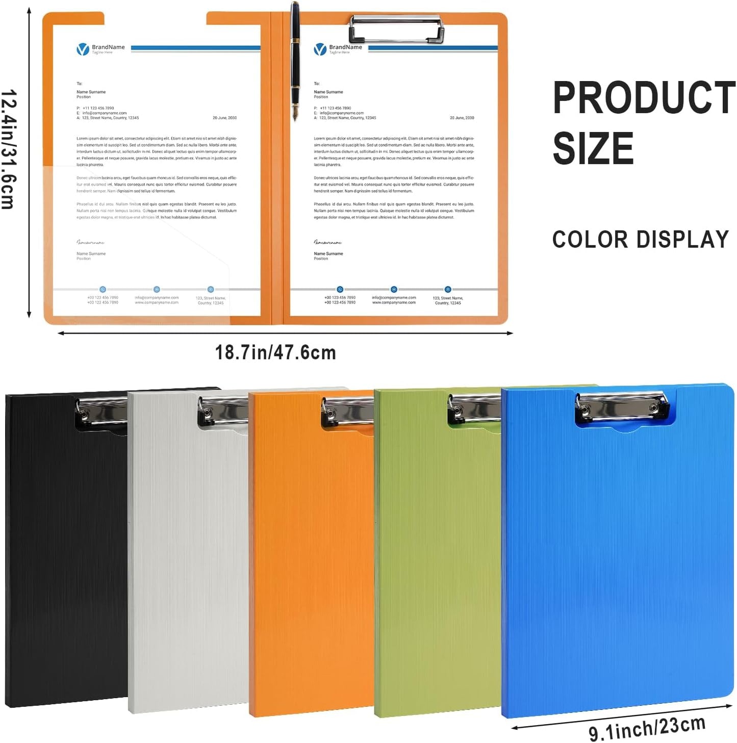 Clipboard Folder, A4 Foldable Clipboards with Pocket, File Cover Office Folder Clipboard, 360 Degree Foldable Storage Clipboards for Office, School or Medical Field, Blue